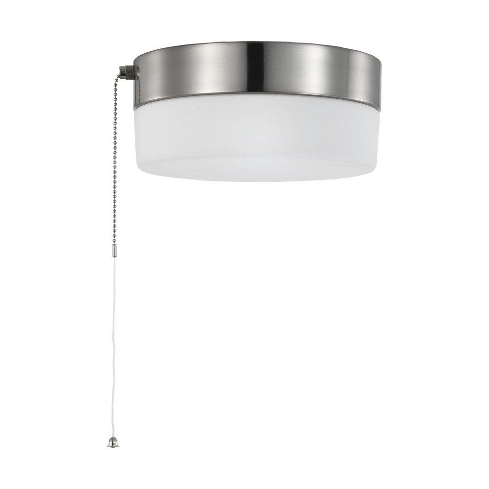 NUVO Brushed Nickel 3-1/2 x 8 in. 12W 1-Light LED Flush Mount Ceiling Fixture 