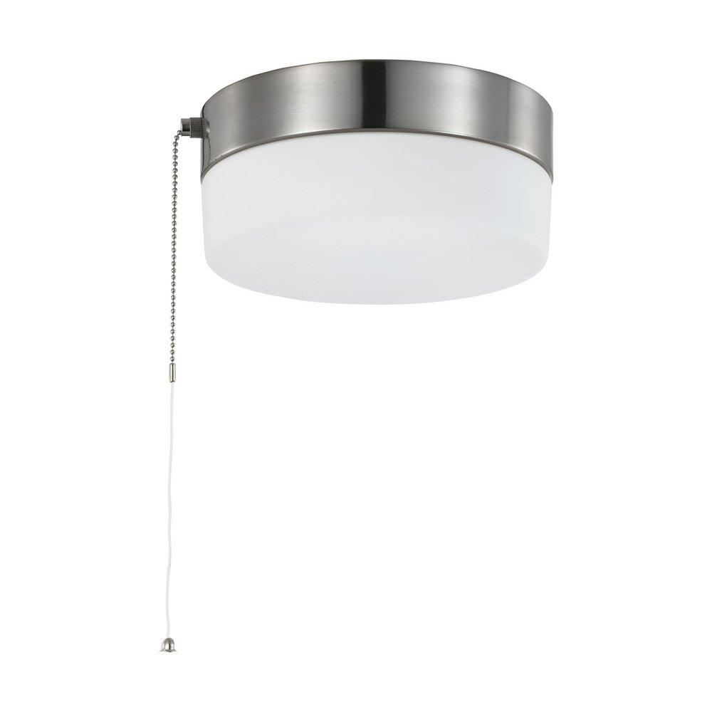 NUVO Brushed Nickel 3-1/2 x 8 in. 12W 1-Light LED Flush Mount Ceiling Fixture 