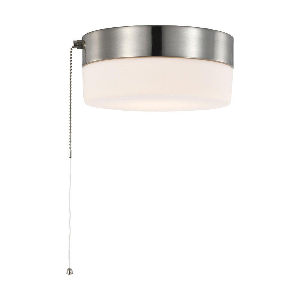 NUVO Brushed Nickel 3-1/2 x 8 in. 12W 1-Light LED Flush Mount Ceiling Fixture 
