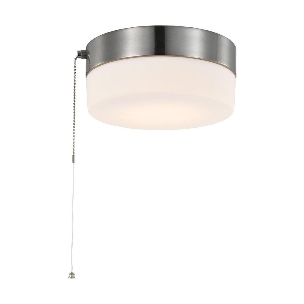NUVO Brushed Nickel 3-1/2 x 8 in. 12W 1-Light LED Flush Mount Ceiling Fixture 