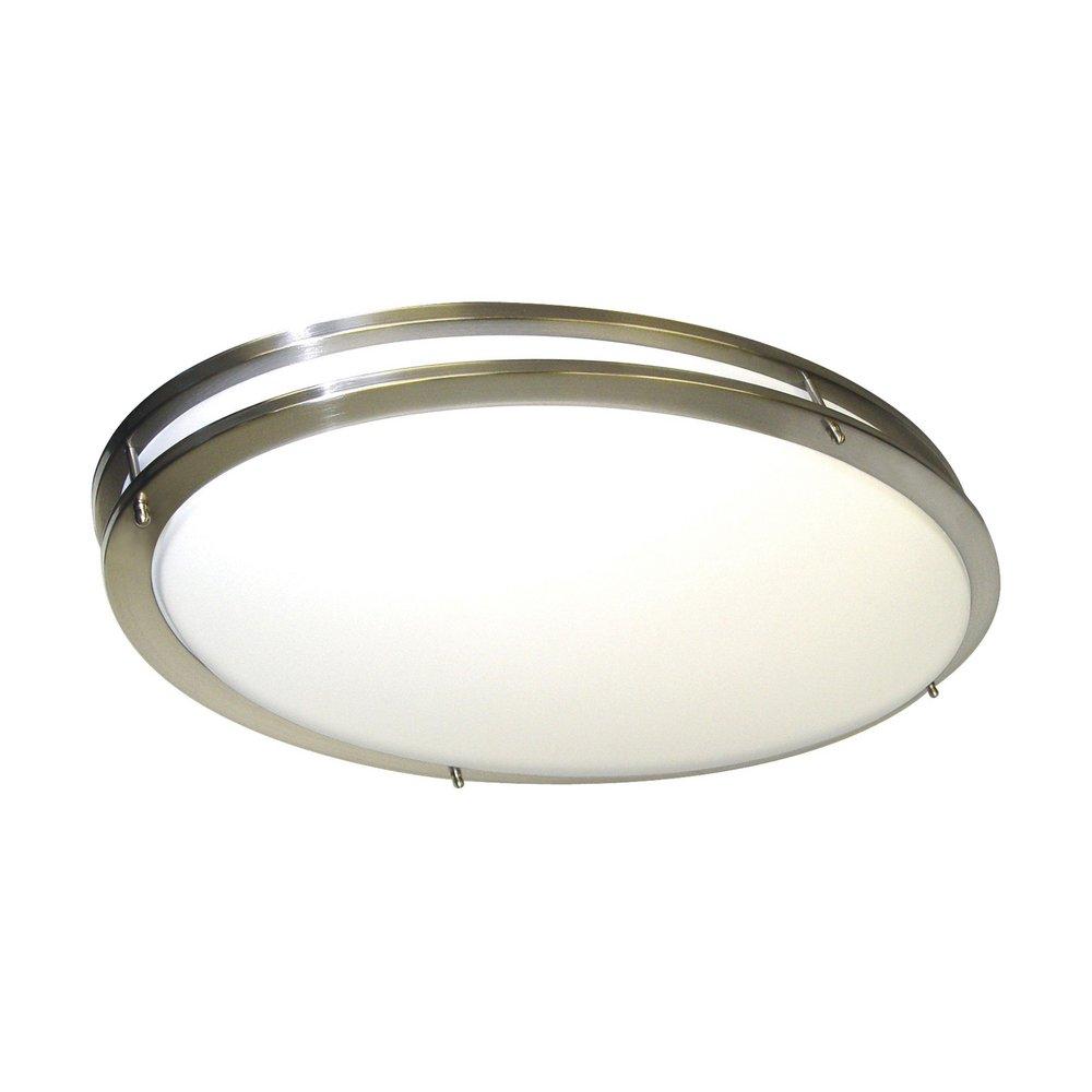 LED 32 INCH OVAL FLUSH MOUNT FIXTURE BRUSHED NICKEL FINISH CCT SELECTABLE 3K/4K/5K 