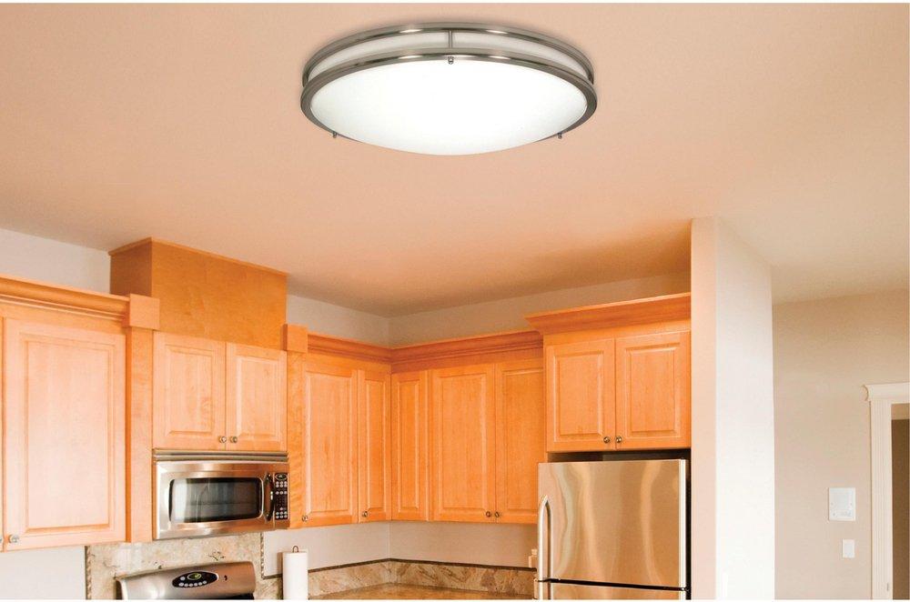 LED 24 INCH FLUSH MOUNT FIXTURE BRUSHED NICKEL FINISH CCT SELECTABLE 3K/4K/5K 