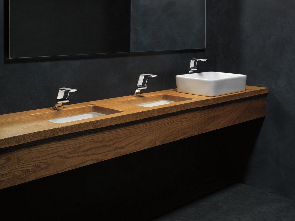 Single Handle Monoblock and Vessel Filler Bathroom Sink Faucet in Lumicoat Chrome 