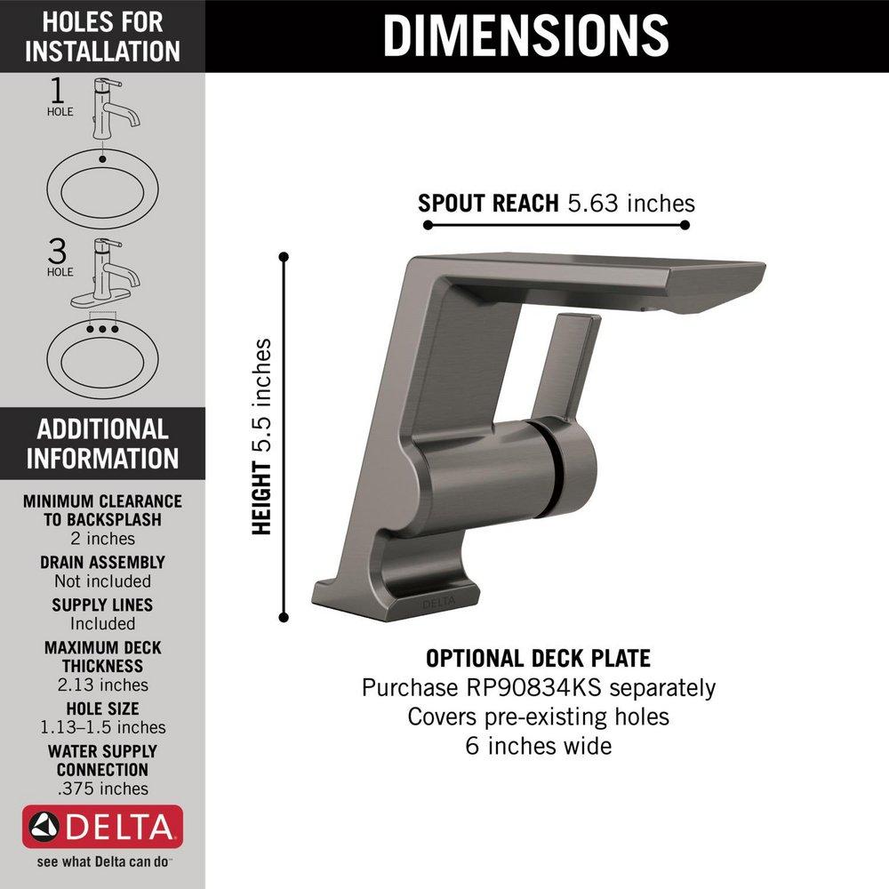 Single Handle Monoblock Bathroom Sink Faucet in Lumicoat Black Stainless 