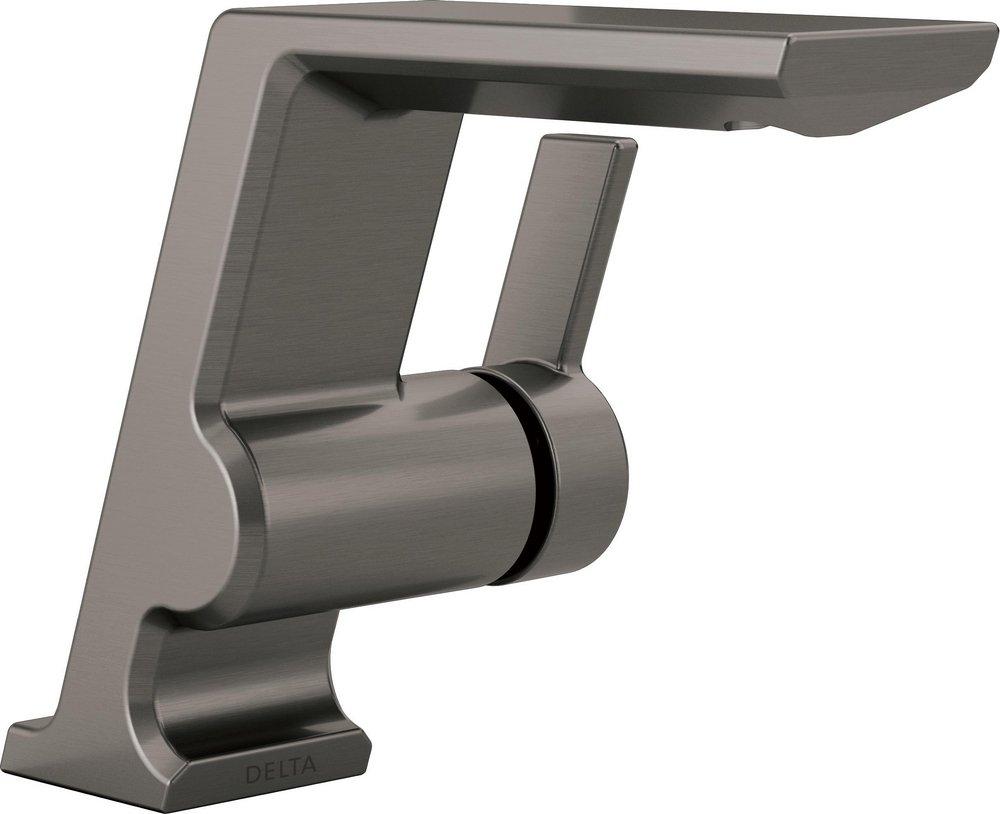 Single Handle Monoblock Bathroom Sink Faucet in Lumicoat Black Stainless 