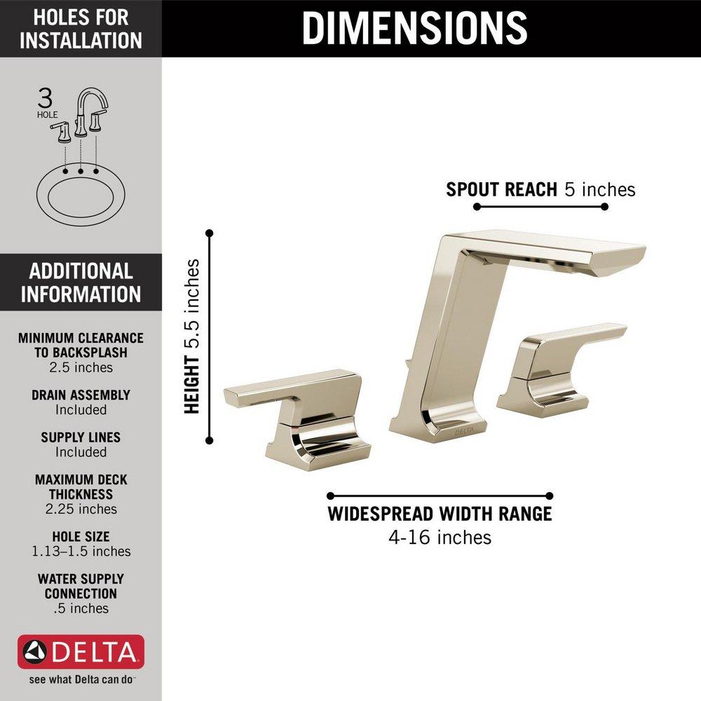 Two Handle Widespread Bathroom Sink Faucet in Lumicoat&reg; Polished Nickel 