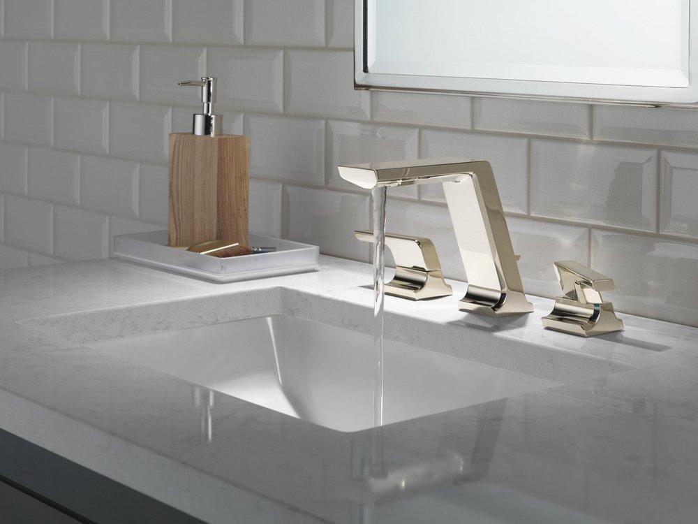 Two Handle Widespread Bathroom Sink Faucet in Lumicoat&reg; Polished Nickel 