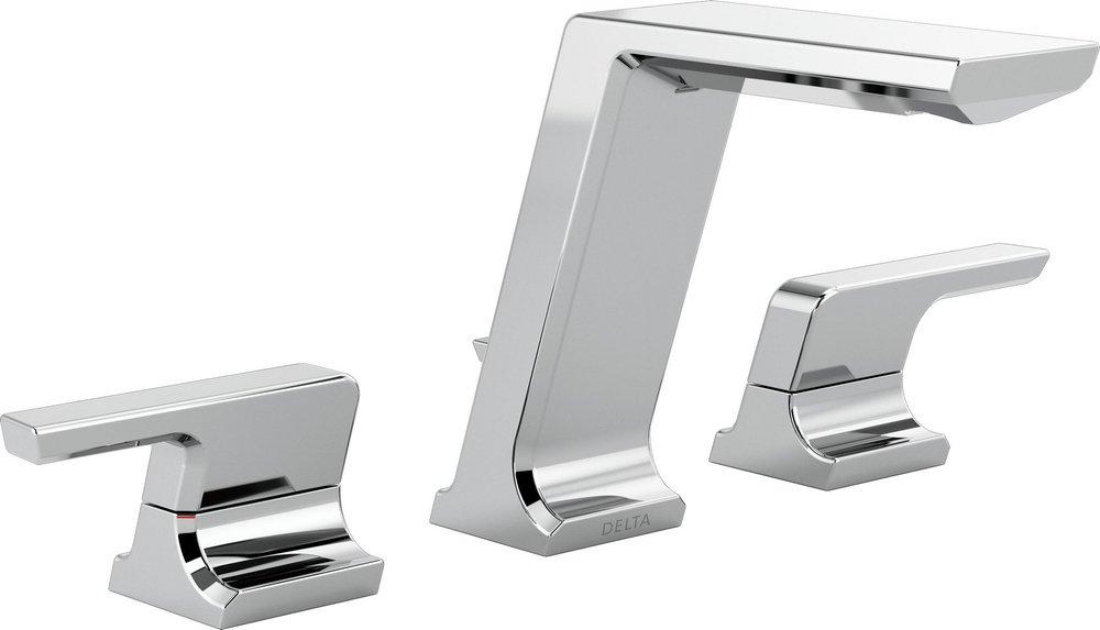 Two Handle Widespread Bathroom Sink Faucet in Lumicoat Chrome 