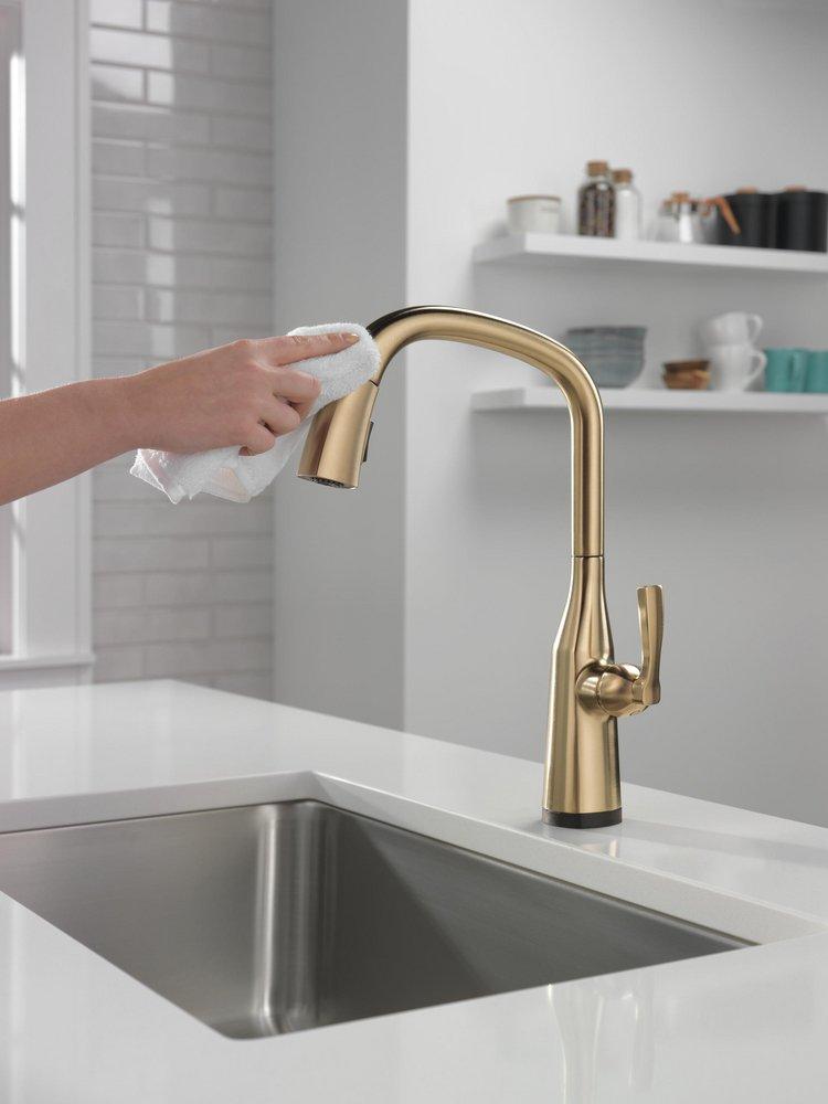 Delta Faucet Lumicoat Champagne Bronze Single Handle Pull Down Kitchen Faucet 