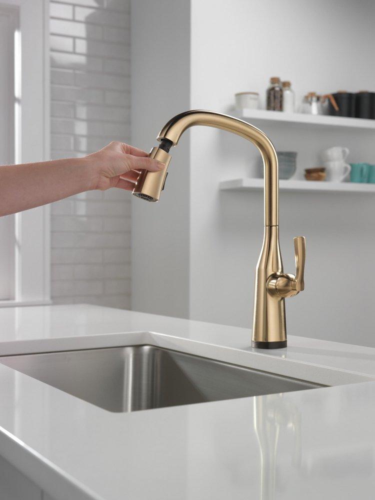Delta Faucet Lumicoat Champagne Bronze Single Handle Pull Down Kitchen Faucet 
