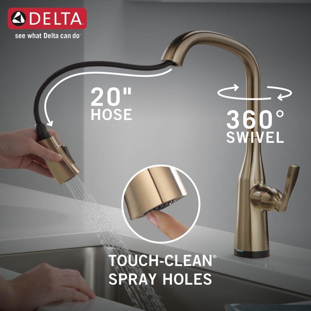 Delta Faucet Lumicoat Champagne Bronze Single Handle Pull Down Kitchen Faucet 