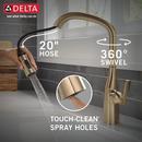 Single Handle Pull Down Kitchen Faucet in Champagne Bronze 