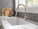 Single Handle Pull Down Kitchen Faucet in Champagne Bronze 