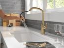 Single Handle Pull Down Kitchen Faucet in Champagne Bronze 