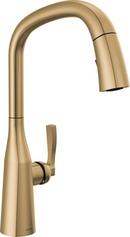 Single Handle Pull Down Kitchen Faucet in Champagne Bronze