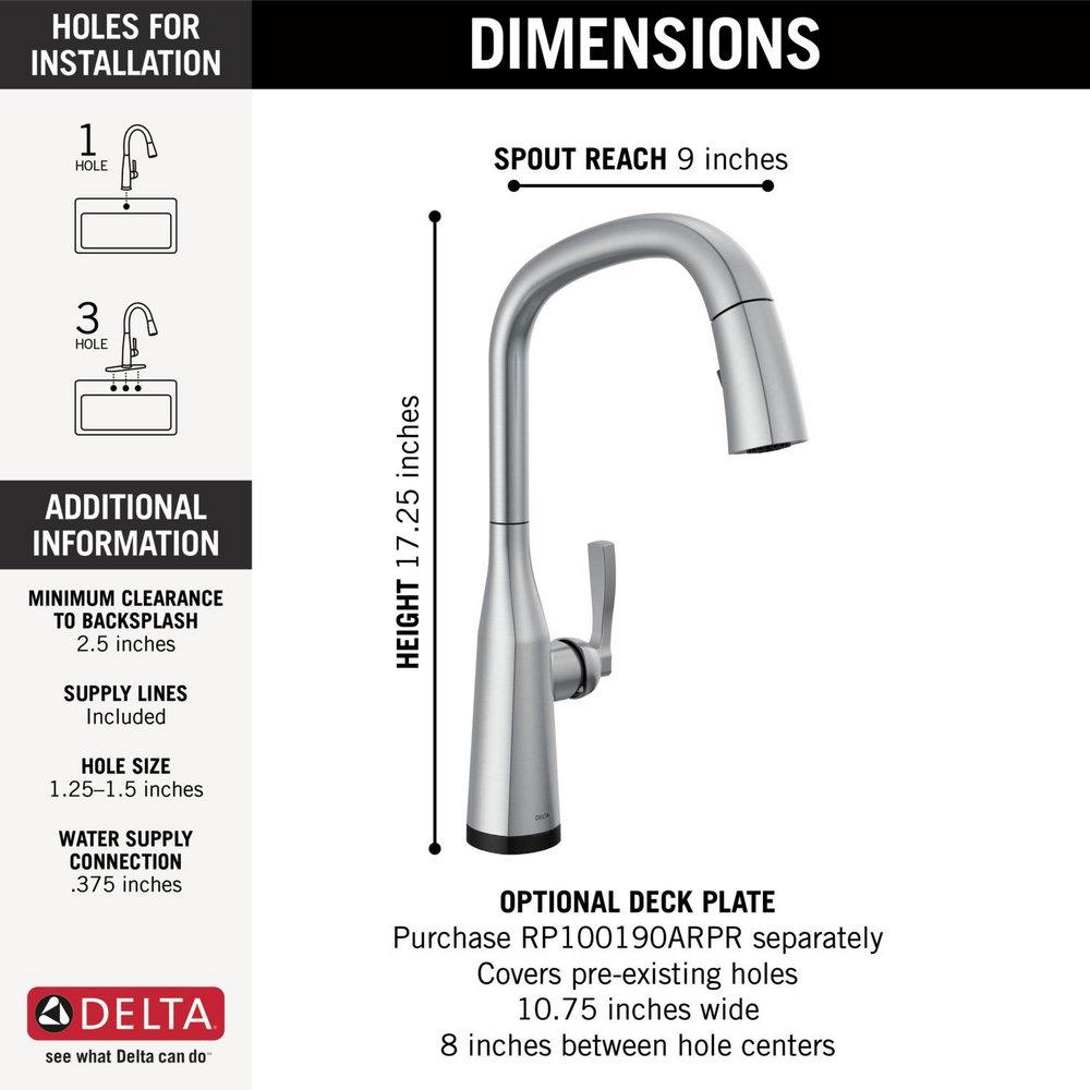 CCY LF 1.8 GPM STRYKE SINGLE HANDLE PULL DOWN KITCHEN FAUCET WITH TOUCH 2O TECHNOLOGY ARST ARCTIC STAINLESS 