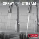 Delta Faucet Lumicoat&reg; Arctic Stainless Single Handle Pull Down Bar Faucet 
