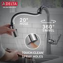 Delta Faucet Lumicoat&reg; Arctic Stainless Single Handle Pull Down Bar Faucet 