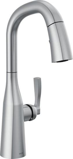 Single Handle Pull Down Bar Faucet in Lumicoat® Arctic Stainless