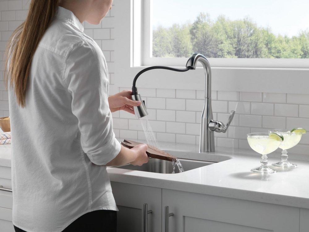 CCY LF 1.8 GPM STRYKE SINGLE HANDLE PULL-DOWN BAR/PREP FAUCET ARST ARCTIC STAINLESS 