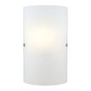 60W 1-Light 11-8 with 10 in. Wall Sconce in Matte Nickel, Satin Nickel with White