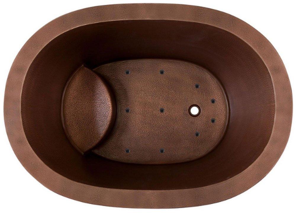 Signature Hardware Antique Copper Patina 48 x 33-1/2 in. Freestanding Bathtub with End Drain 