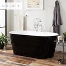 Signature Hardware Black/White 67 x 32 in. Freestanding Bathtub with Center Drain 