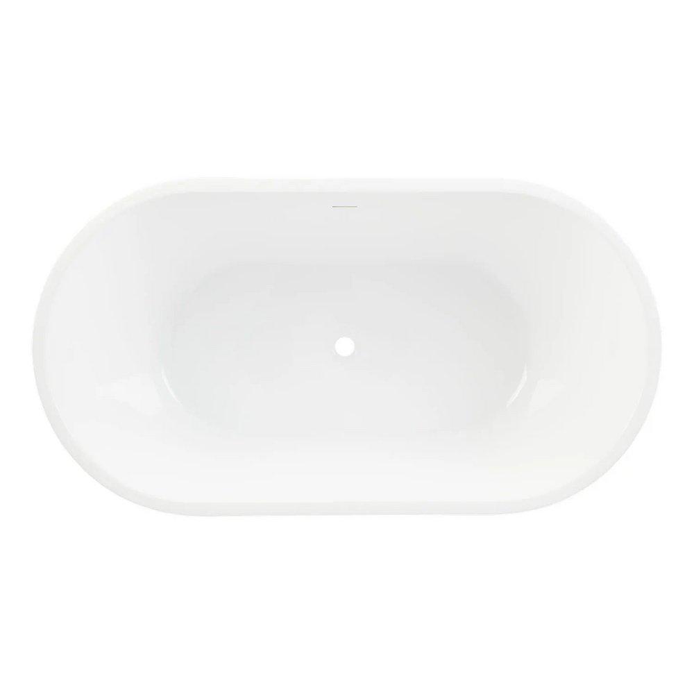 Signature Hardware Black/White 67 x 32 in. Freestanding Bathtub with Center Drain 
