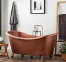 Signature Hardware Antique Copper Patina 72 x 32 in. Freestanding Bathtub with Center Drain 