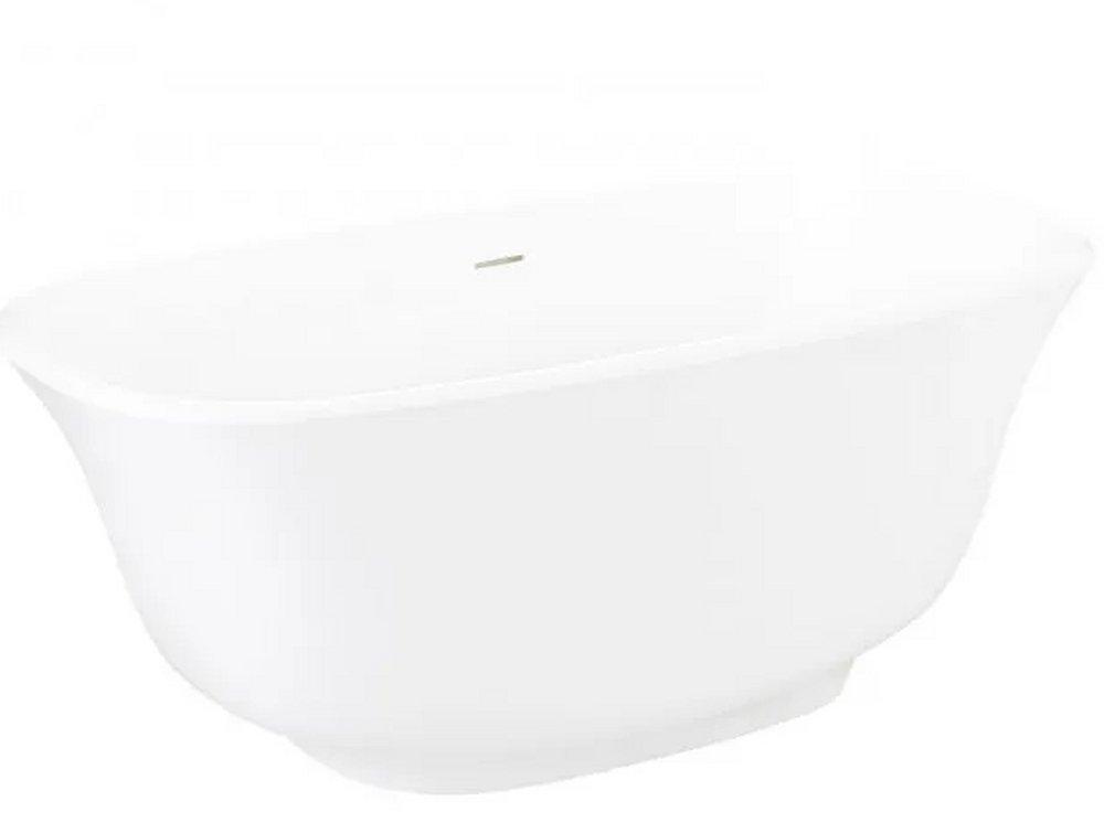 Signature Hardware White 59 x 30-3/4 in. Freestanding Bathtub with Center Drain 
