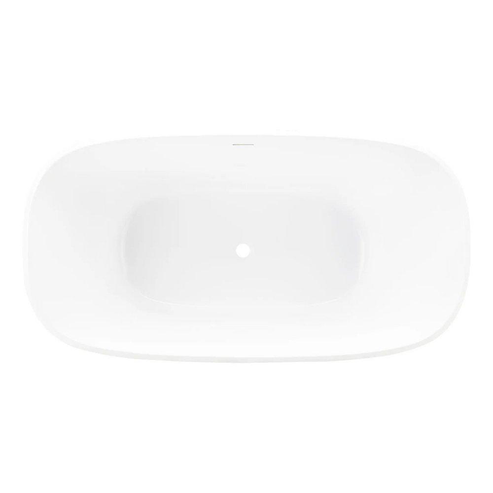 Signature Hardware White 59 x 30-3/4 in. Freestanding Bathtub with Center Drain 