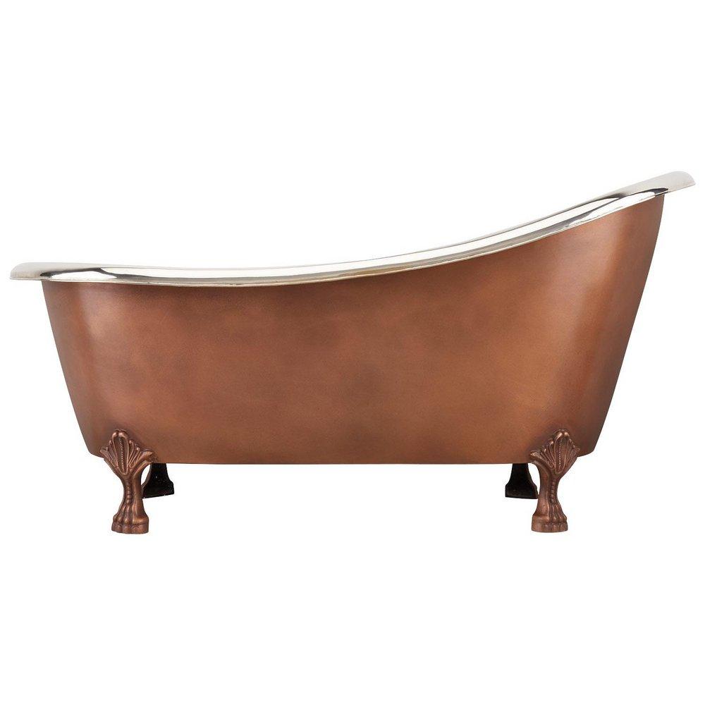 Signature Hardware Antique Copper Patina 59 x 30 in. Freestanding Bathtub 