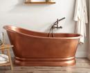 Signature Hardware Antique Copper Patina 59 x 31 in. Freestanding Bathtub Center 