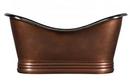 Signature Hardware Antique Copper Patina 66 x 31 in. Freestanding Bathtub with Center Drain 