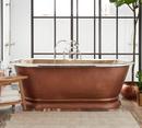 Signature Hardware Antique Copper Patina 61 x 31 in. Freestanding Bathtub with Center Drain 