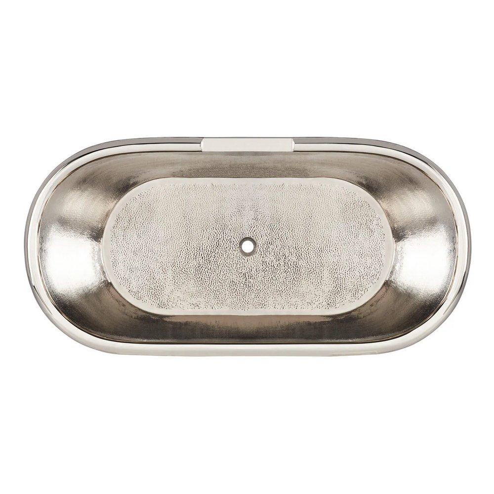 Signature Hardware Antique Copper Patina 61 x 31 in. Freestanding Bathtub with Center Drain 