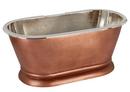 Signature Hardware Antique Copper Patina 61 x 31 in. Freestanding Bathtub with Center Drain 