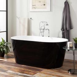 59 in. Freestanding Bathtub with Center Drain in Black