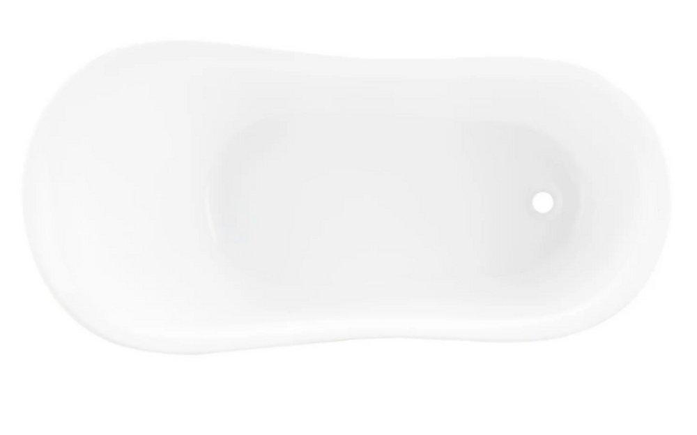 Signature Hardware White 55 x 27 in. Freestanding Bathtub with End Drain in White 