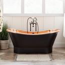 70 in. Freestanding Bathtub with Center Drain in Antique Black - Less Drain Assembly