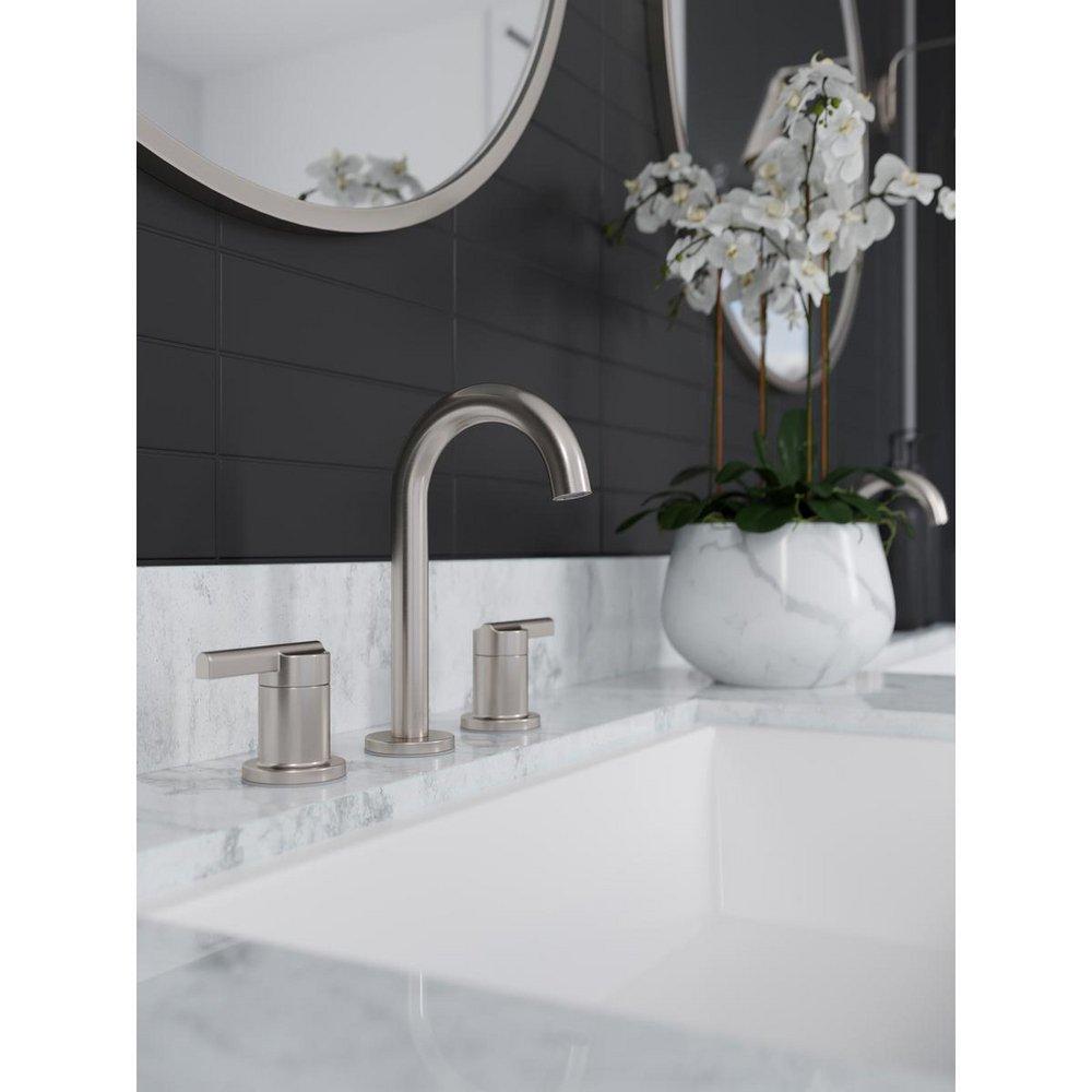 CCY LF 1.2 GPMBRISLIN 2-HANDLE 8" WIDESPREAD BATHROOM FAUCET BRUSHED NICKEL 