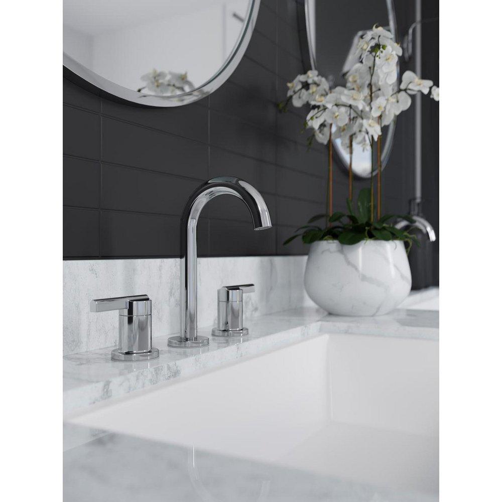 Two Handle Widespread Bathroom Sink Faucet in Polished Chrome 