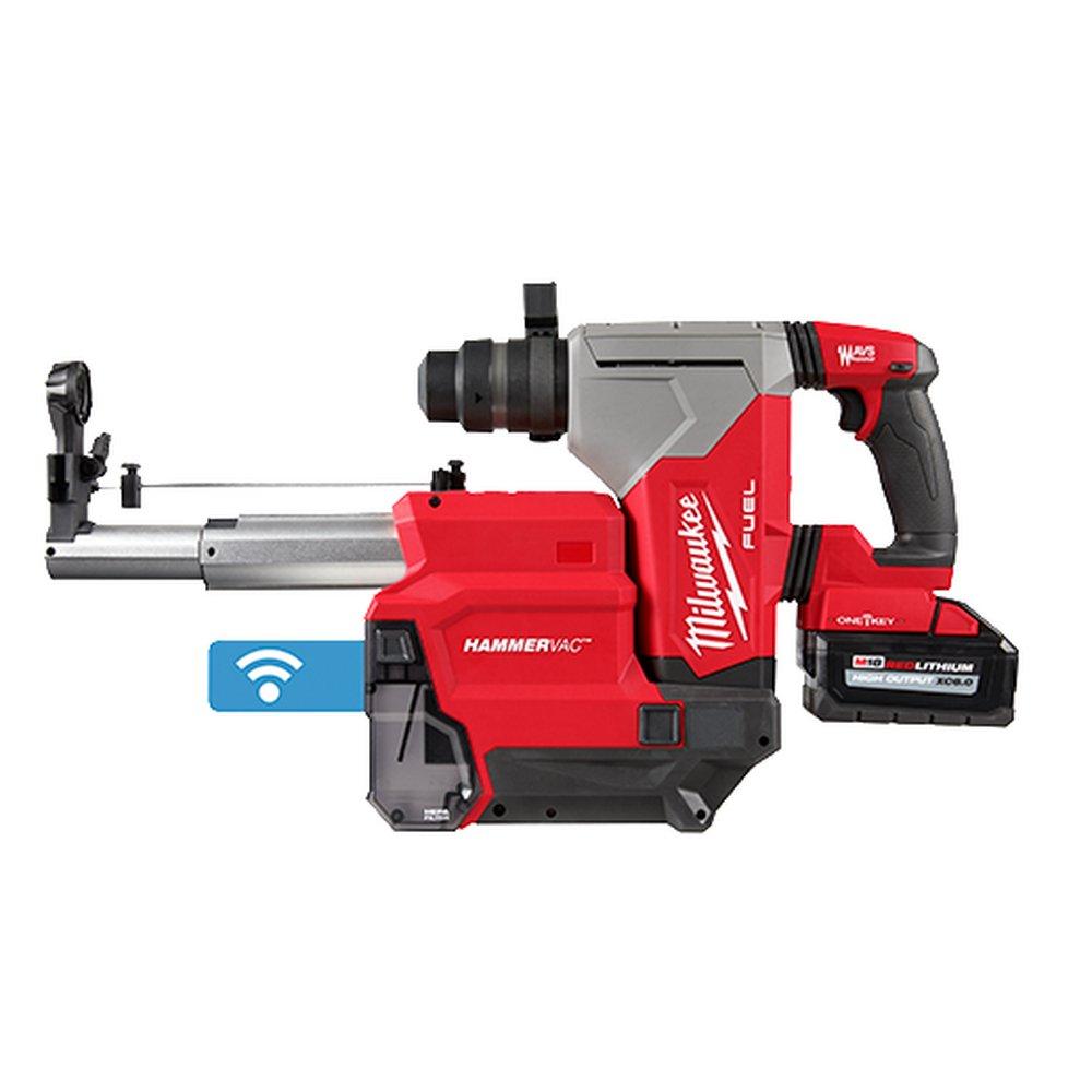 Milwaukee&reg; Red Cordless 1-1/8 in. Dust Extractor and Rotary Hammer 