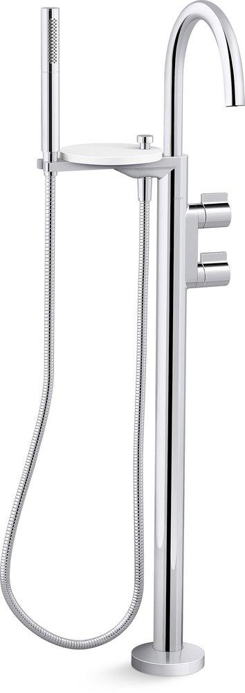KOHLER Polished Chrome Two Handle Knob Floor Mount Filler (Trim Only) 