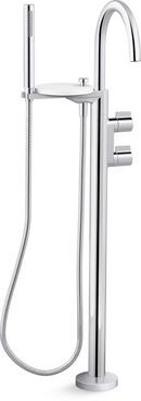Two Handle Knob Floor Mount Filler in Polished Chrome (Trim Only)