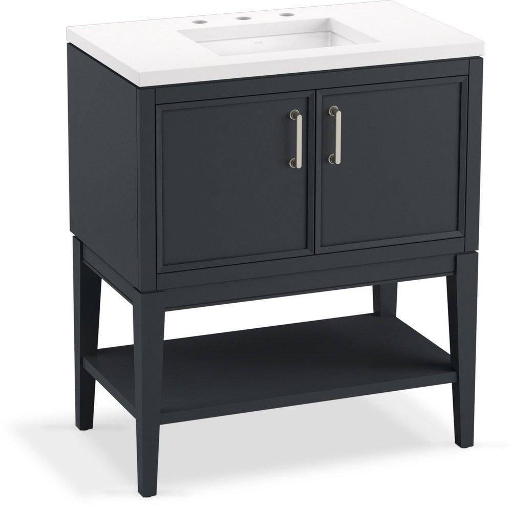 30-1/8 in. Floor Mount Vanity in Slate Grey 