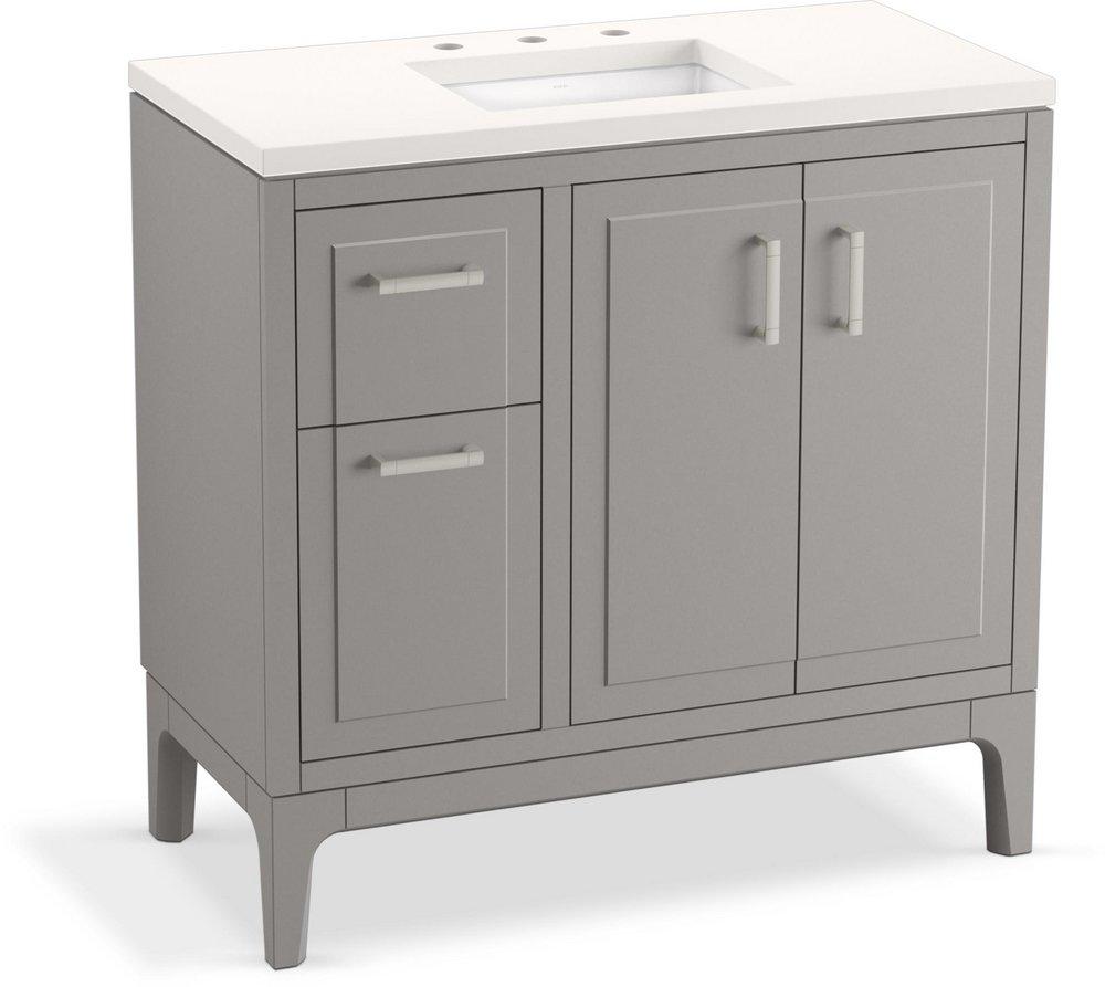 36-1/16 in. Floor Mount Vanity in Mohair Grey 