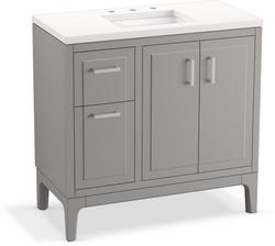 36-1/16 in. Floor Mount Vanity in Mohair Grey