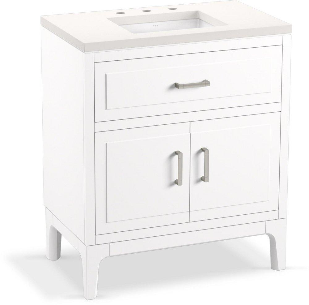 30-1/8 in. Floor Mount Vanity in White 