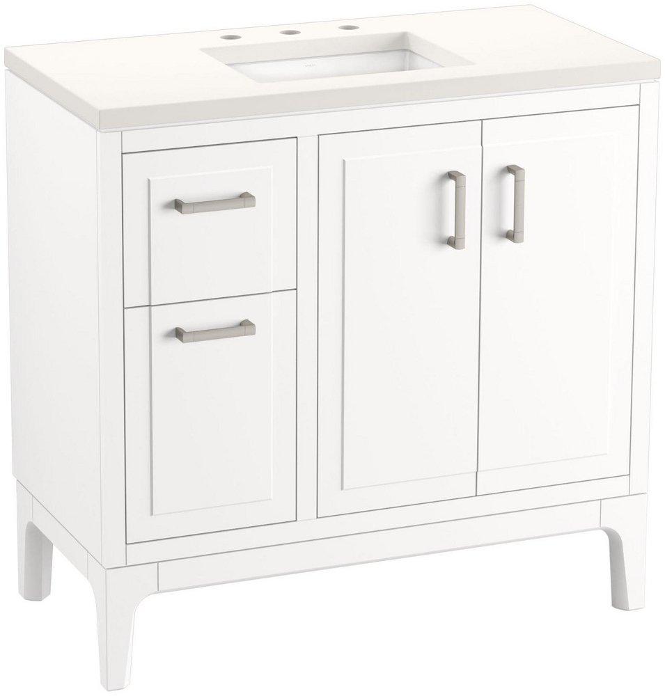 36-1/16 in. Floor Mount Vanity in White 